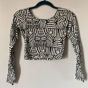 American apparel graphic long sleeve crop top